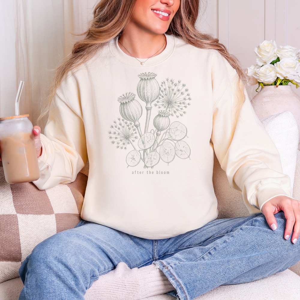 After the Bloom Seed Heads Clustering Botanical Sweatshirt